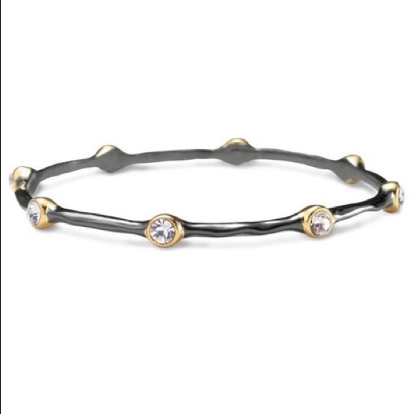 Stella & Dot hematite and gold bangle - Picture 1 of 4